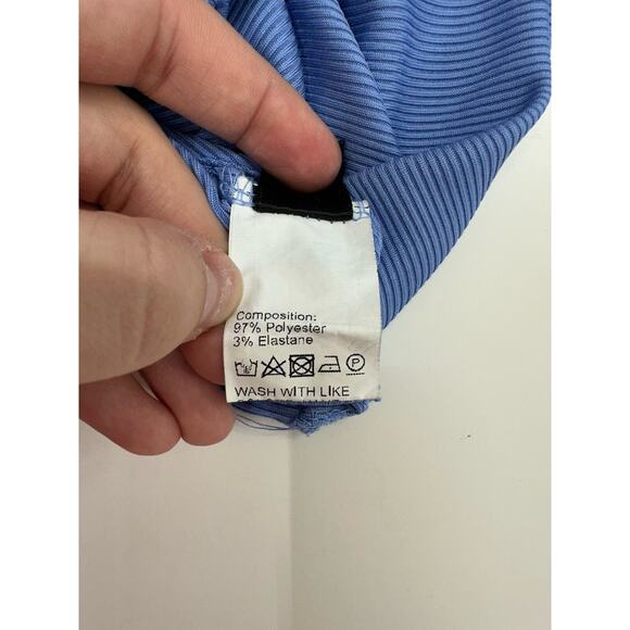 Shein Womens Tank Top Size Small Blue Ribbed Cropped Back Tie - Picture 4 of 13